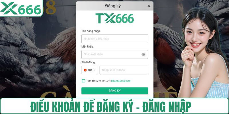 Điều khoản khi đăng ký - đăng nhập TX666